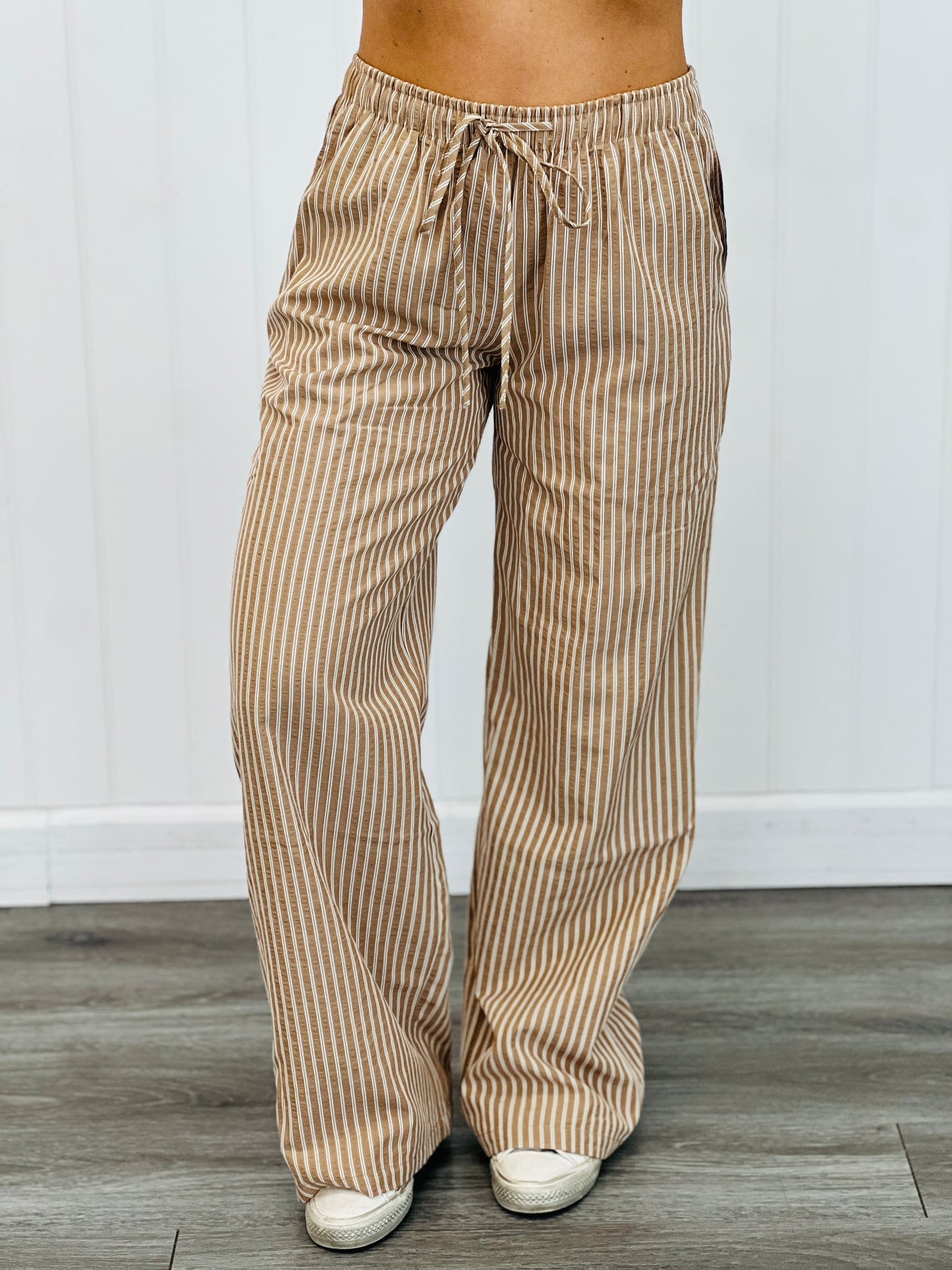 Effortless Yarn Dye Striped Pants (Reg)-2 Colors