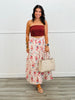 Cream/Red Garden Party Maxi Skirt (Reg & Plus)