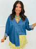 Chambray Kathryn Classic Button Down Top (Reg. & Plus)