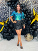 Black Faux Leather Wrap Mini Skort (Reg.)