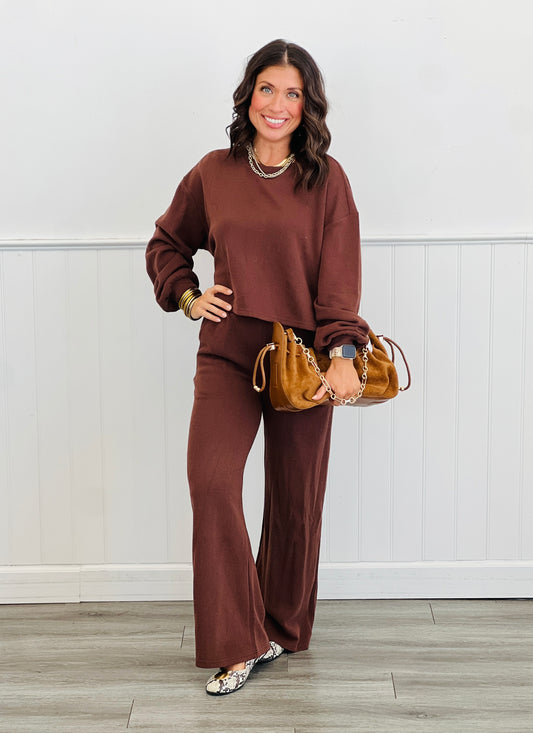 Brushed Knit Top & Sweat Pant Set (Reg.)