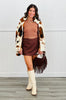 Brown Multi Cow Print Faux Fur Zip Up Jacket (Reg. and Plus)