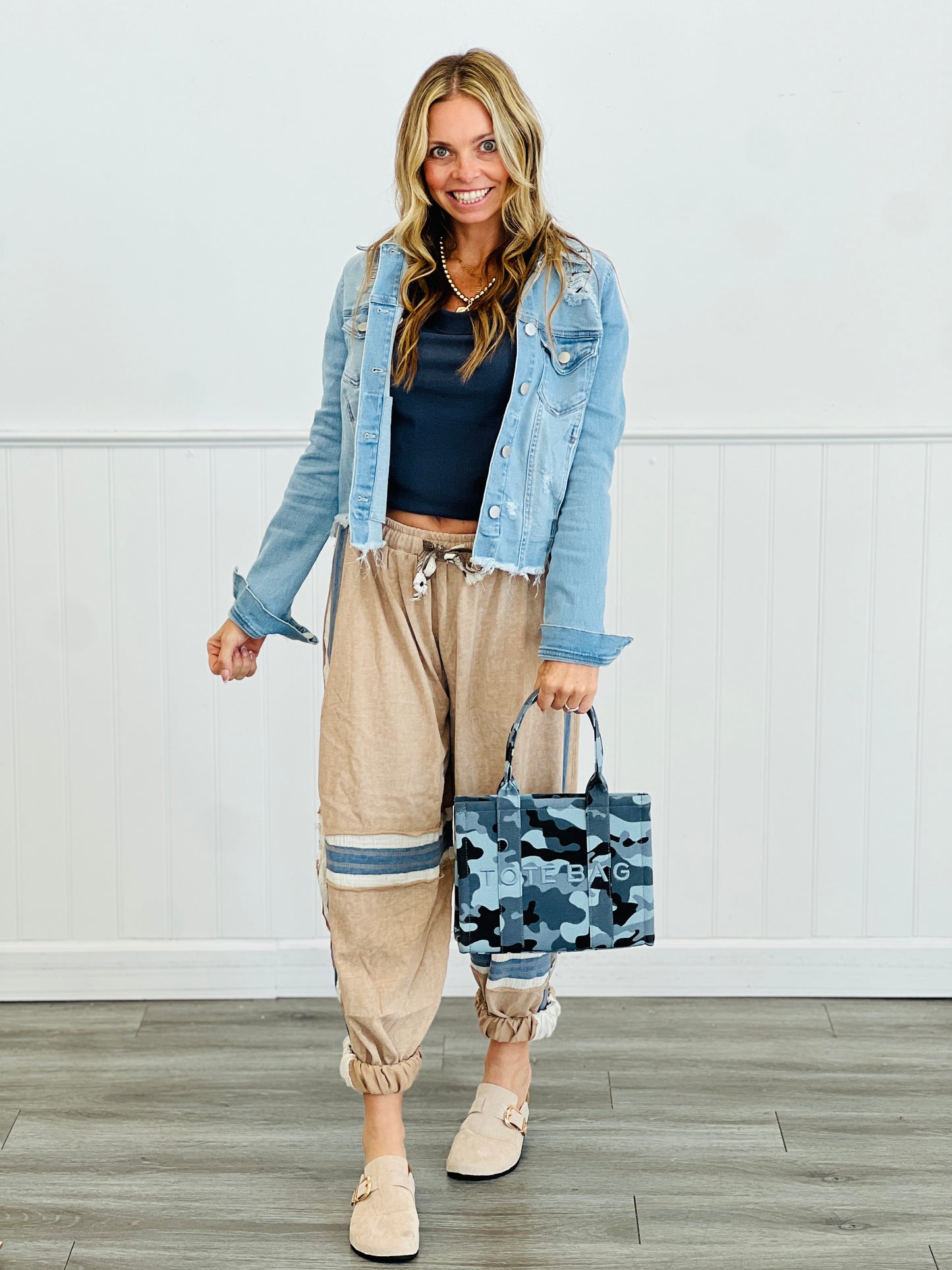 POL Latte Double Gauze Patch Jogger Pants (Reg.)