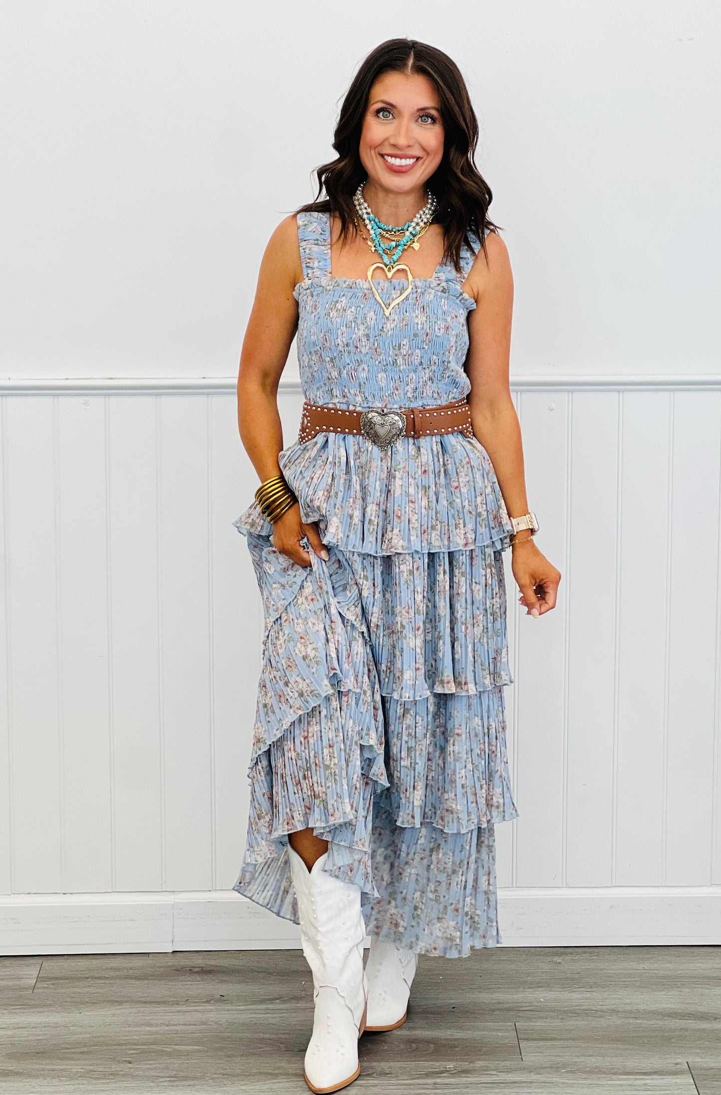 Floral Vision Tiered Midi Dress (Reg.)
