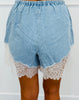 Super Soft Lace Denim Shorts (Reg.)