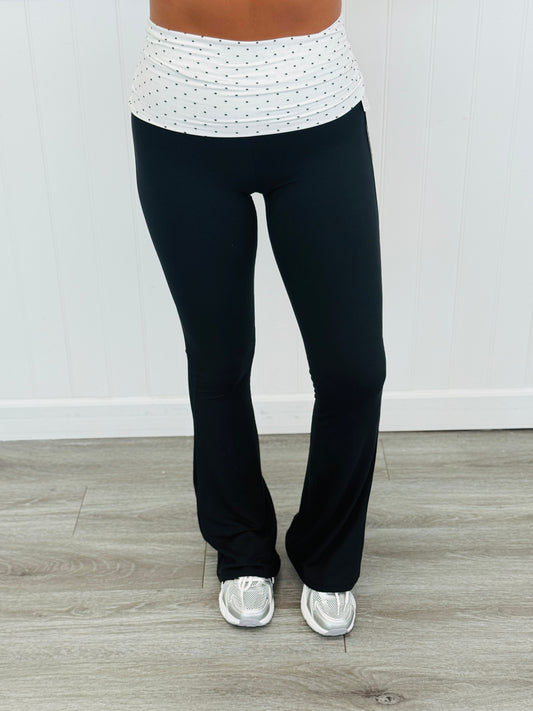 Polka Dot Fold Over Flare Pants (Reg.)