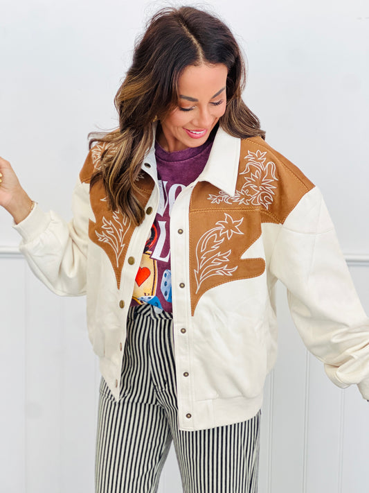 Ivory Multi Western Snap Button Up Jacket (Reg.)