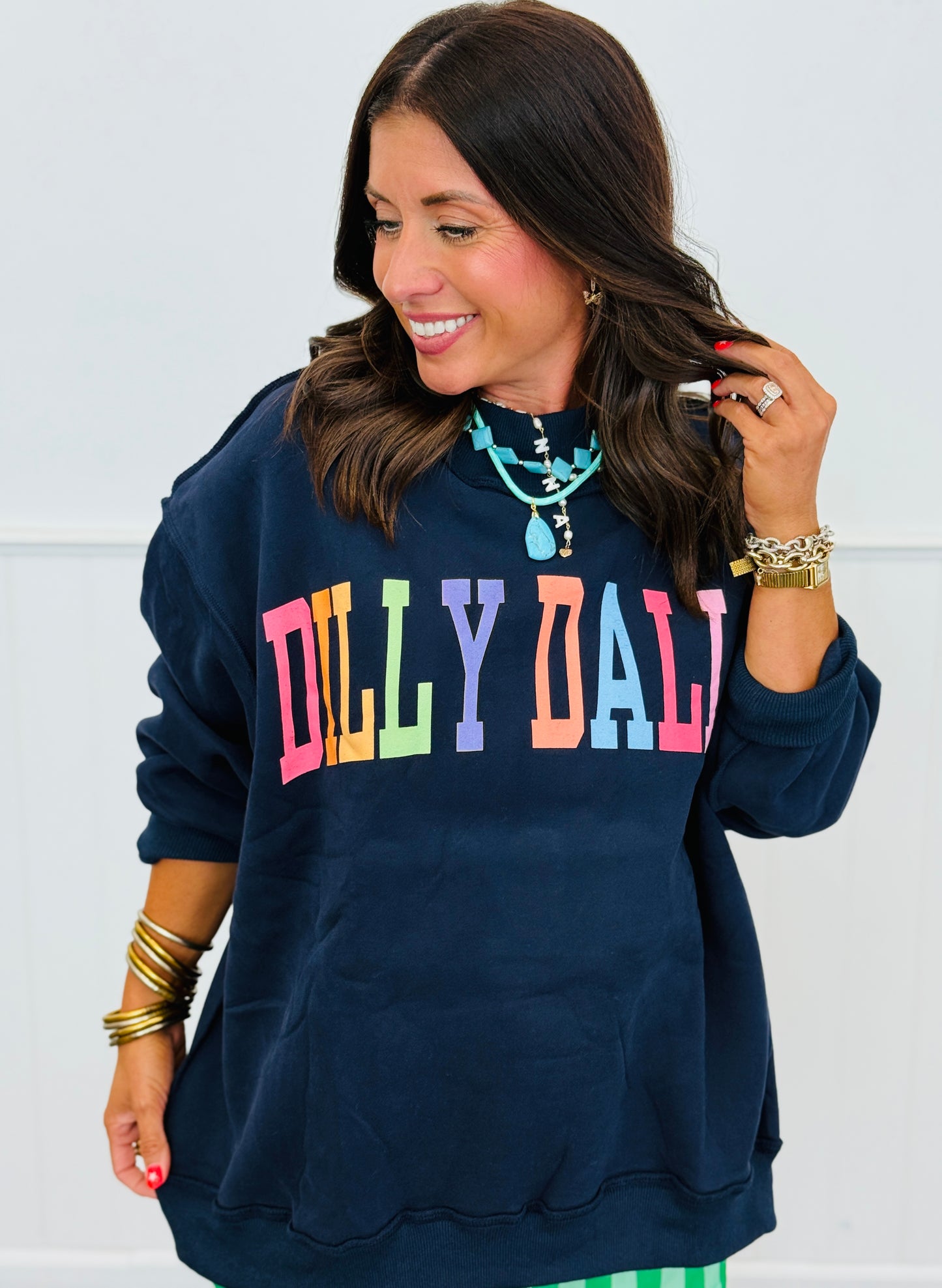 Navy Dilly Dally Reversible Sweatshirt (Reg.)