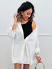 White Bubble Breeze Mini Shirt Dress (Reg.)