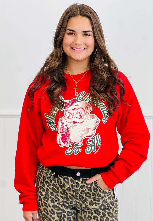 Merry Christmas To All Red Sweatshirt (Reg. and Plus)