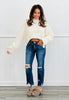 Ivory Mock Neck Sweater Top (Reg. and Plus)