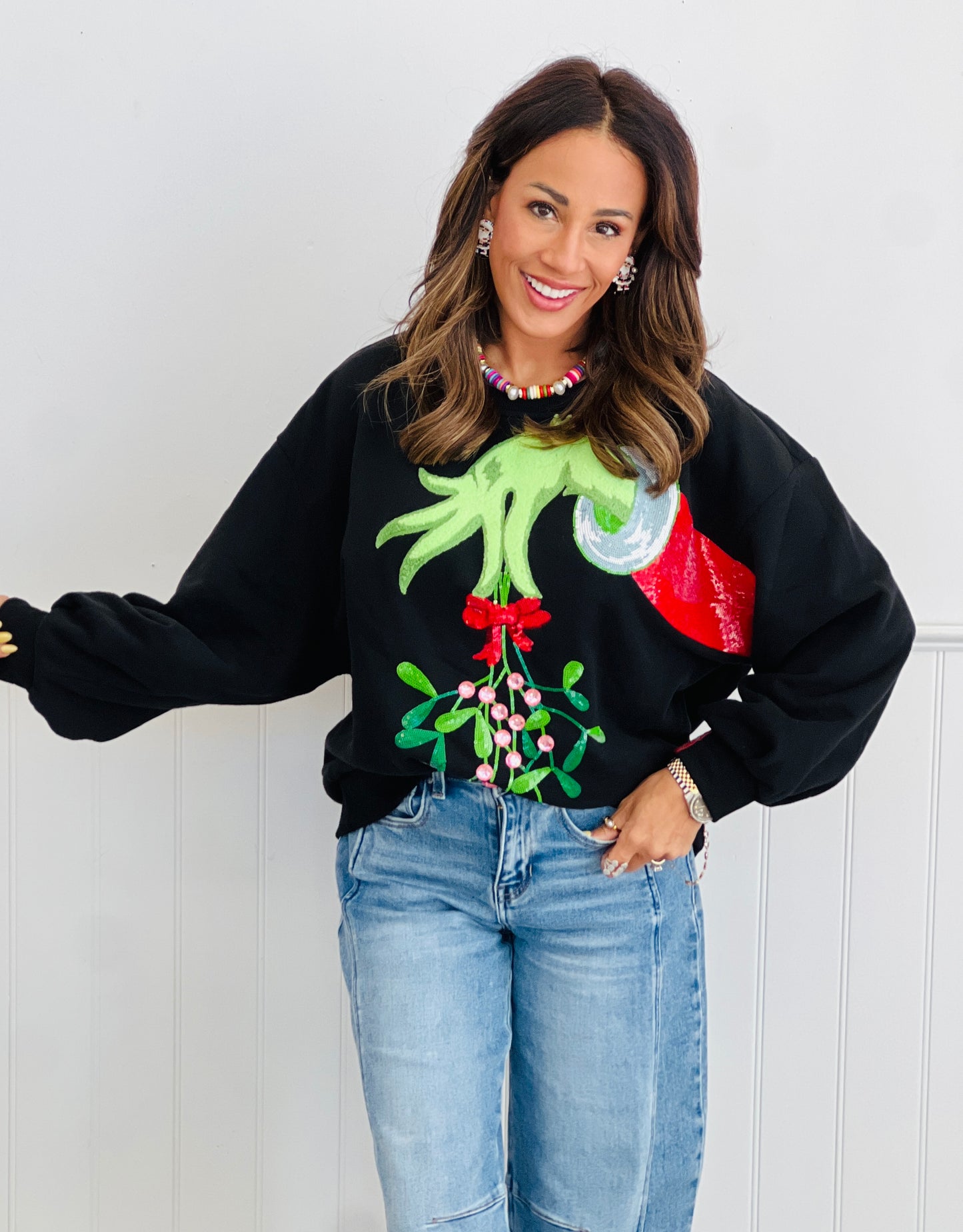 Queen of Sparkles WR Exclusive Green Hand Sweatshirt