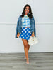Royal Blue Polka Dot Wrap Skort (Reg.)