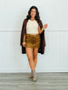 Faux Suede Open Front Longline Jacket (Reg. and Plus)- 3 Colors