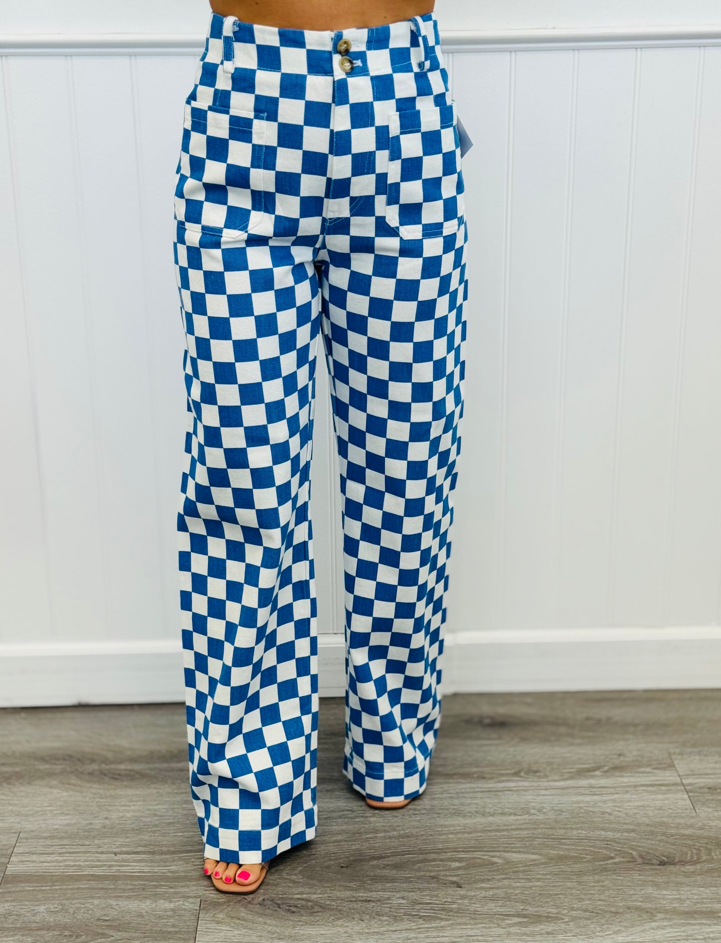 Denim Checkered Pants (Reg.)- 4 Colors
