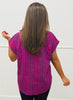 Plum Stripe Tie Bow Neck Blouse (Reg.)
