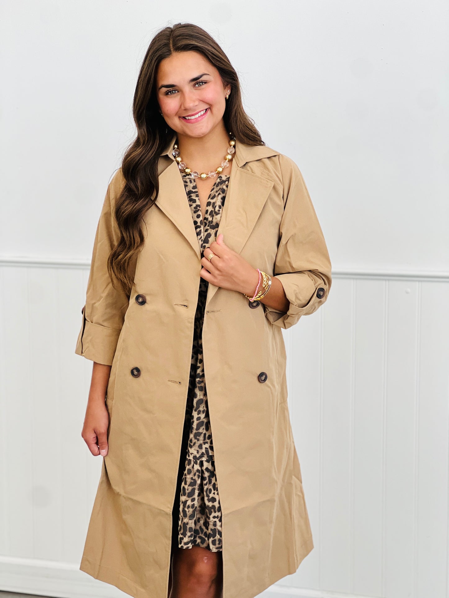 Belted Lapel Collar Trench Coat (Reg & Plus)-3 Colors