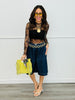 Black Floral Mesh Long Sleeve Top (Reg.)