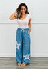 Light Denim Star Lace Patchwork Pants (Reg & Plus.)
