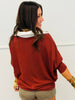 Burnt Sienna Hacci Collared Top (Reg.)
