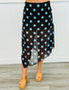 Chocolate Polka Dot Sheer Midi Skirt (Reg.)