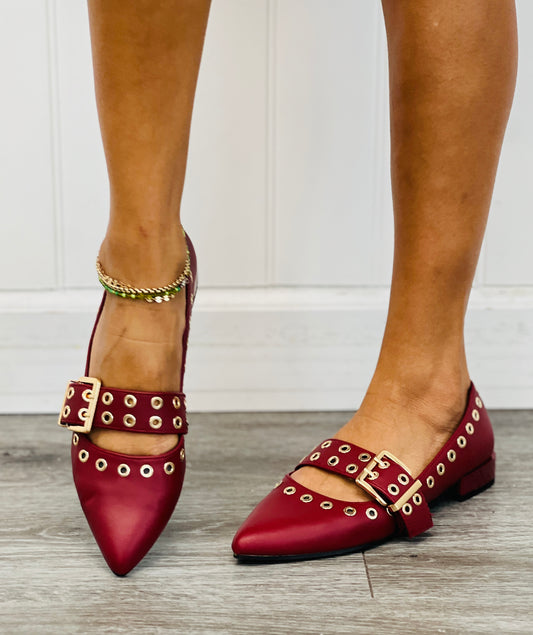 Wine Grommet Detailed Flats