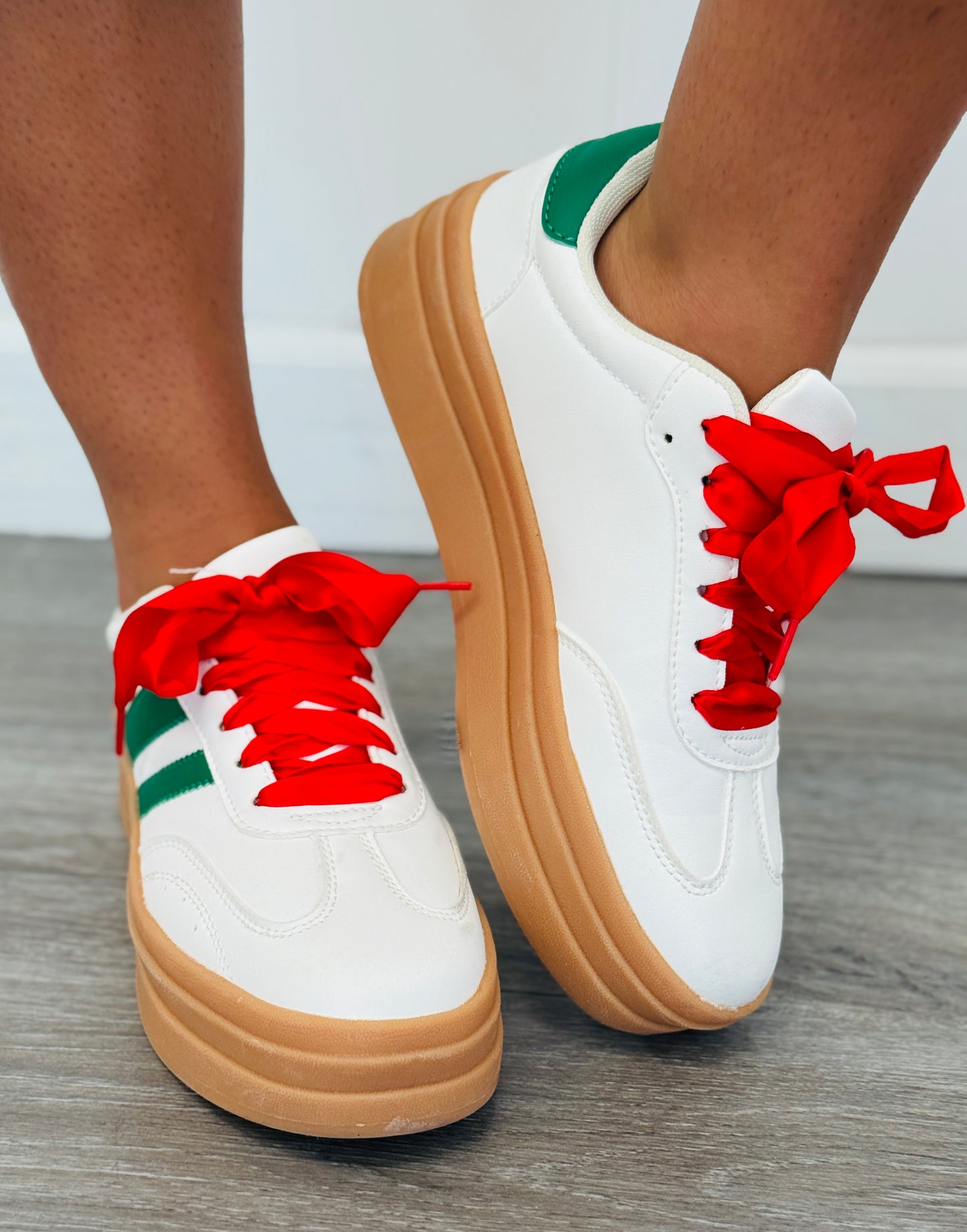White/Green Look At Me Now Sneakers