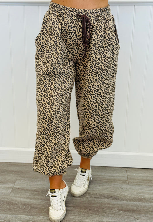 Leopard Print Loose Fit Sweatpants (Reg.)