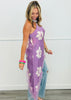 Purple Floral Lace Asymmetrical Blouse (Reg.)