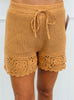 Dusty Apricot Crochet Shorts (Reg & Plus)