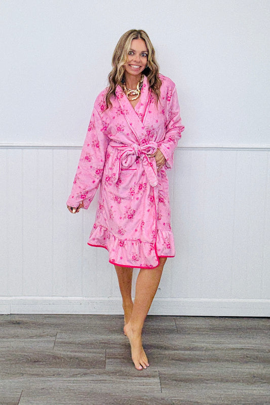 Blushing Blooms Lounge Robe (Reg. and Plus)