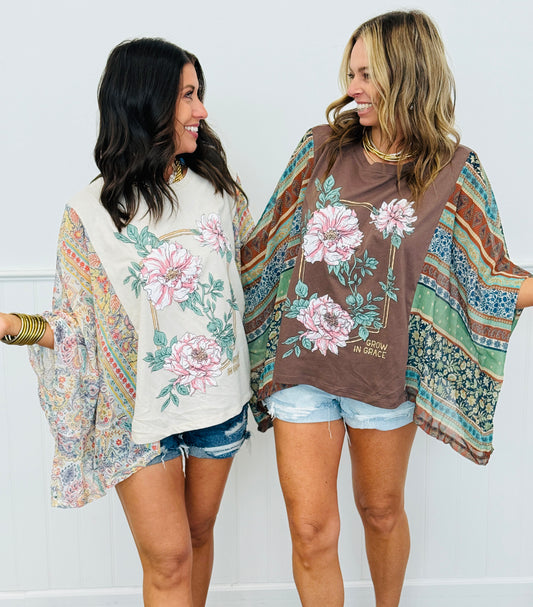 Floral Grow In Grace Kaftan Top (Reg.) - 2 Colors