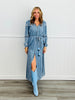 Light Denim Embroidered Maxi Dress (Reg.)