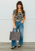 Leopard Scoop Neck Short Sleeve Top (Reg. and Plus)