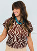 Zebra Print Short Sleeve Top (Reg.) - 2 Colors