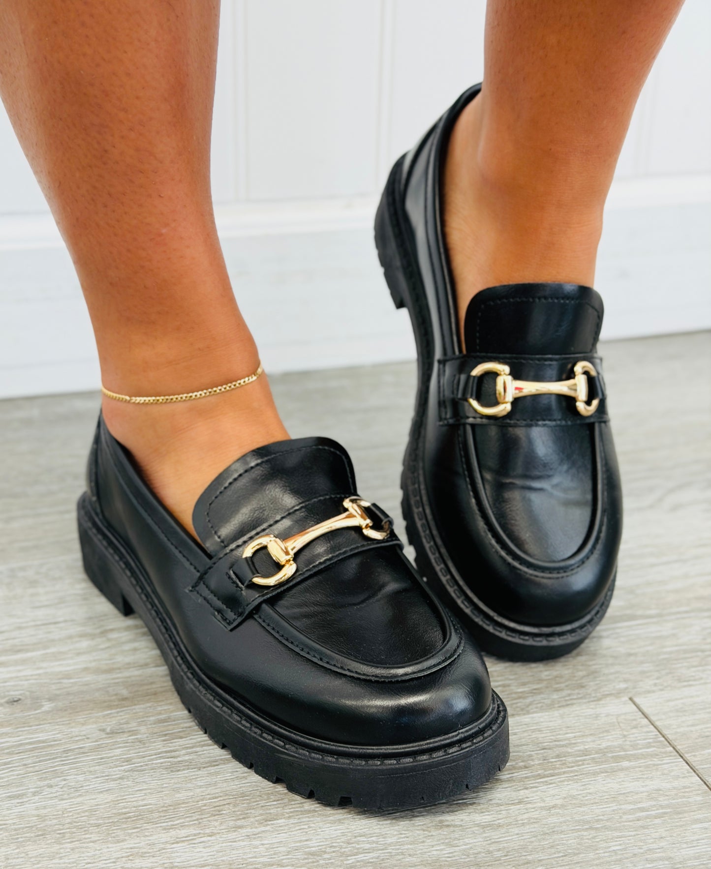 Black Polished Edge Loafers