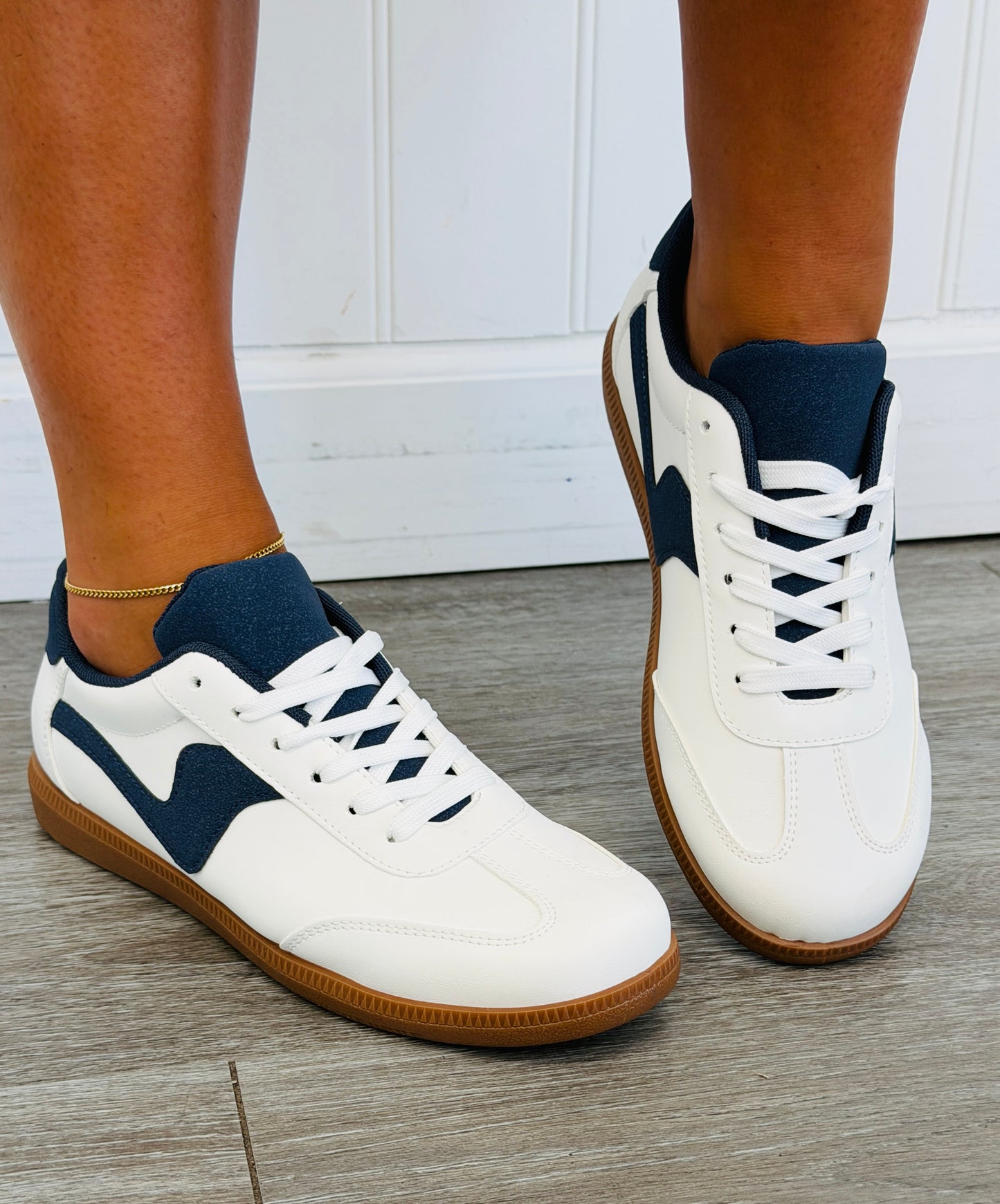 Navy & White Color Pop Court Sneakers