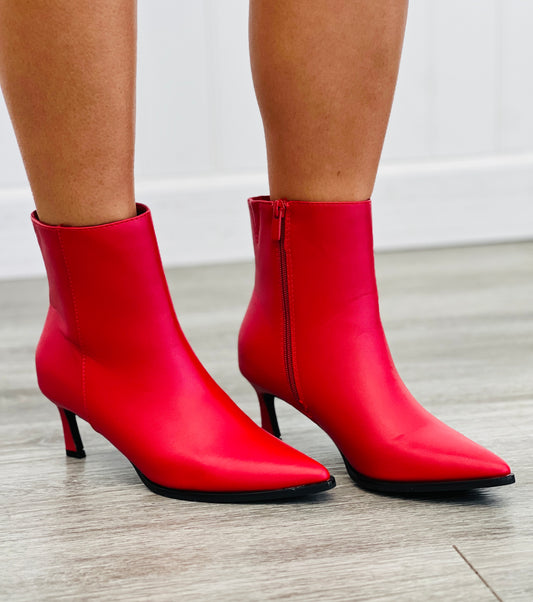 Red Sleek Simplicity Ankle Boots