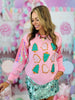 Pink Christmas Tree Cookie Sequin Sweatshirt (Reg. and Plus)