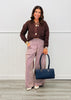 Red Brown Striped Wide Leg Pants (Reg.)