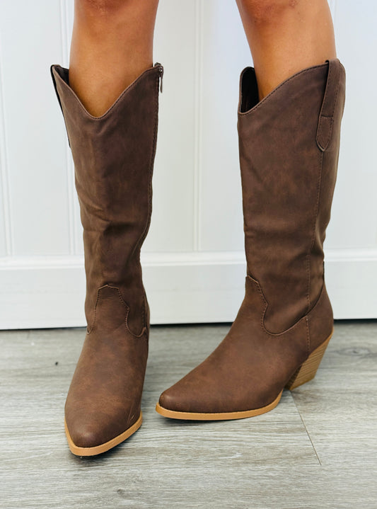 Brown Clean Lines Western Boots