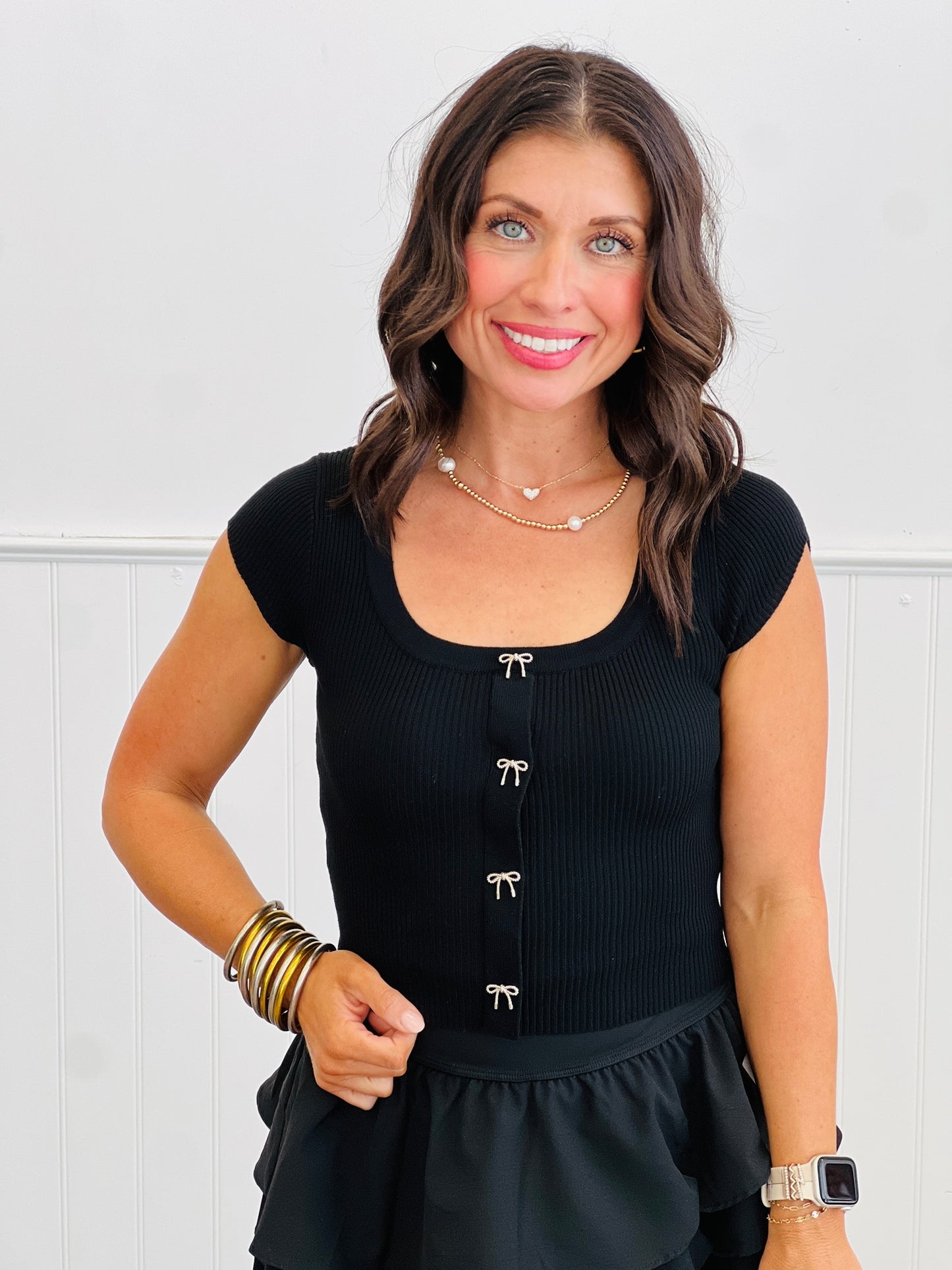 Golden Bows Sweater Knit Top (Reg.)-3 Colors