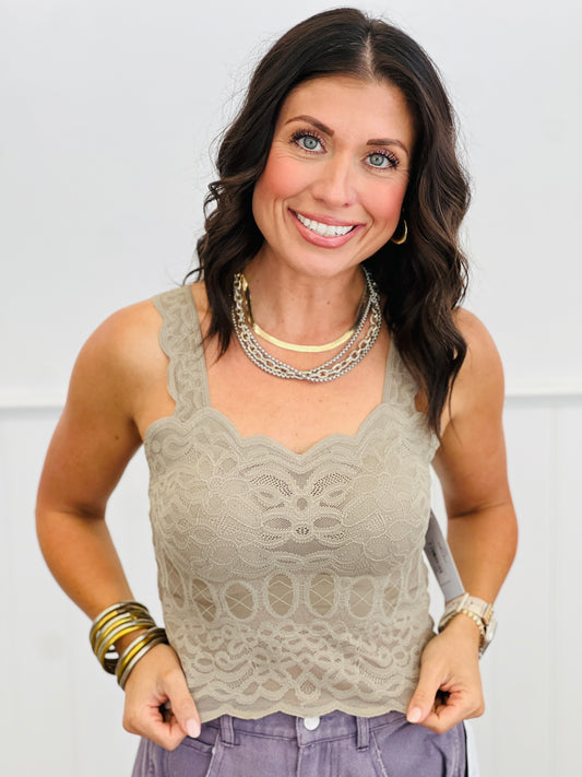 Stone Lovely Lace Bralette Cami Top (OS)
