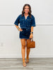Denim Blue Contrast Stitch Mini Skort (Reg.)
