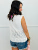 POL Ivory Crochet Ruffled Crop Tank (Reg.)