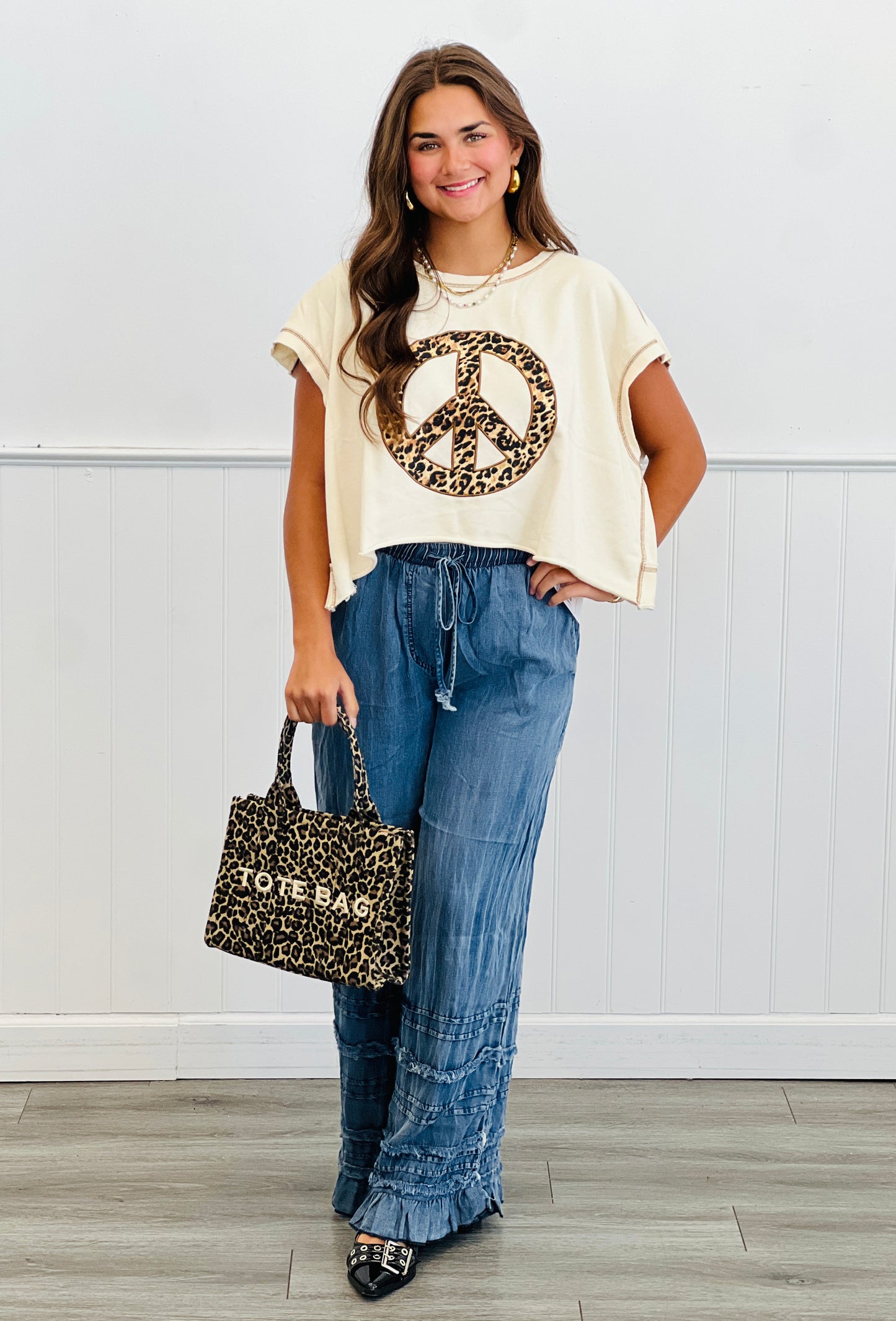Morning Oat Peace Sign Open Back Top (Reg.)