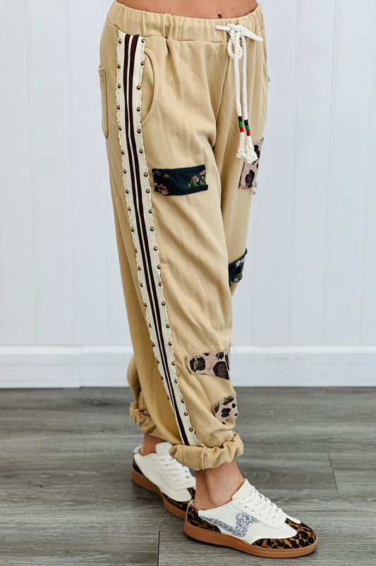 POL Tan Studded Sensation Jogger Pants (Reg.)