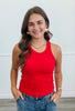 Ribbed Seamless High Neck Tank (Reg.)-5 Colors