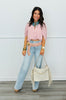 Powder Pink Woven Cape Blouse (Reg.)