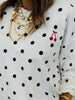 White/Black Polka Dot Cherry Patch Sweatshirt (Reg.)